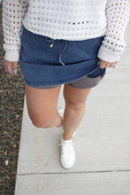 Load image into Gallery viewer, Refined Denim Stretch Skort- Light Wash