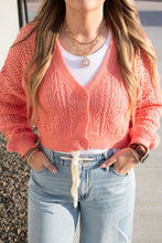 Load image into Gallery viewer, Callie Cropped Cardigan - Melon