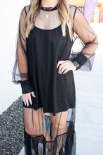 Load image into Gallery viewer, Scoop Neck Cami Dress and Sheer Mesh Dress Set