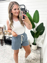 Load image into Gallery viewer, Boardwalk Talks Drawstring Shorts in Dark Blue