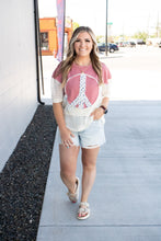 Load image into Gallery viewer, Peace &amp; Patchwork Knit Top