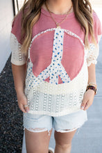 Load image into Gallery viewer, Peace &amp; Patchwork Knit Top