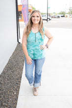 Load image into Gallery viewer, Mila Zipper Tank - Teal Tie Dye