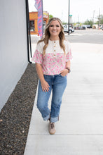 Load image into Gallery viewer, Blushing Blooms Henley Top