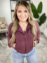 Load image into Gallery viewer, Ultra Soft Mock Neck Jacket In Heathered Plum