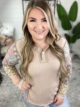 Load image into Gallery viewer, Leap Higher Mixed Print Henley