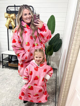 Load image into Gallery viewer, Kids Oversized Hoodie Blanket in Strawberry