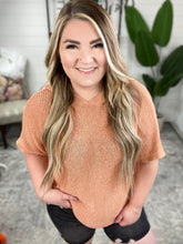 Load image into Gallery viewer, Soft Knit Hooded Pullover In Papaya