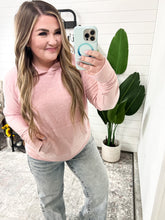 Load image into Gallery viewer, Ultra Soft Hoodie With Thumb Holes In Light Heathered Pink