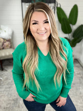 Load image into Gallery viewer, Very Understandable V-Neck Sweater in Green