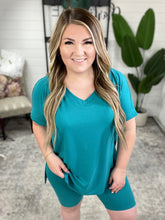 Load image into Gallery viewer, Buttery Soft V-Neck Bike Short Set in Light Teal