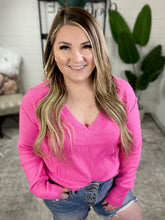 Load image into Gallery viewer, Back to Life V-Neck Sweater in Pink