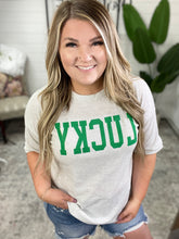 Load image into Gallery viewer, Lucky Graphic Knit Top In Heathered Grey