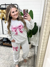 Load image into Gallery viewer, Coquette Faux Pink Glitter Bow Sweat Set (See Options)