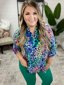 Lizzy Top in Royal Abstract