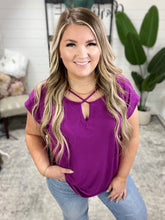 Load image into Gallery viewer, Criss Cross Front Top In Vibrant Violet