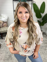 Load image into Gallery viewer, Double Ruffle Blouse In Apricot Spring Florals