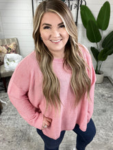 Load image into Gallery viewer, Open Knit Sweater In Pink Bubblegum