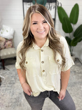 Load image into Gallery viewer, My Arms Are Open Wide Half Button Up Top