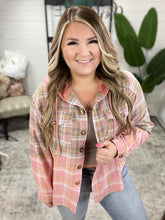 Load image into Gallery viewer, Daylight Dip Dye Plaid Hooded Shacket