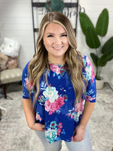 Load image into Gallery viewer, Essential Blouse in Royal and Pink Floral