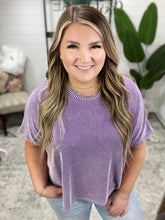 Load image into Gallery viewer, Ribbed Oversized Short Sleeve Top