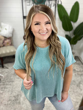Load image into Gallery viewer, Ribbed Oversized Short Sleeve Top