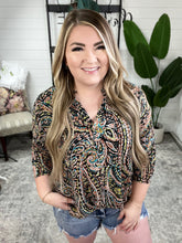 Load image into Gallery viewer, I Think Different Top Teal Paisley