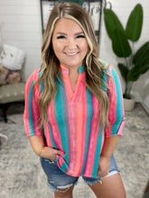Load image into Gallery viewer, Lizzy Top in Ombre Mint Stripe