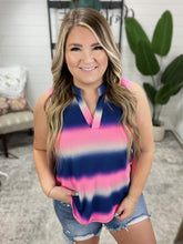 Load image into Gallery viewer, Lizzy Tank Top in Blue and Pink Haze