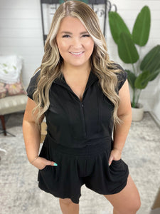 Nothing Like It Collared Romper in Black