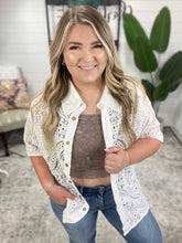 Load image into Gallery viewer, Head in the Clouds Lace Button Down