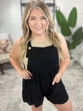 Load image into Gallery viewer, I Want You Back Linen Blend Shortalls in Black