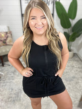 Load image into Gallery viewer, Butter Soft Half Hip Sleeveless Romper Dress in Black