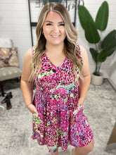 Load image into Gallery viewer, Bless Your Heart V-Neck Dress in Neon Fuchsia