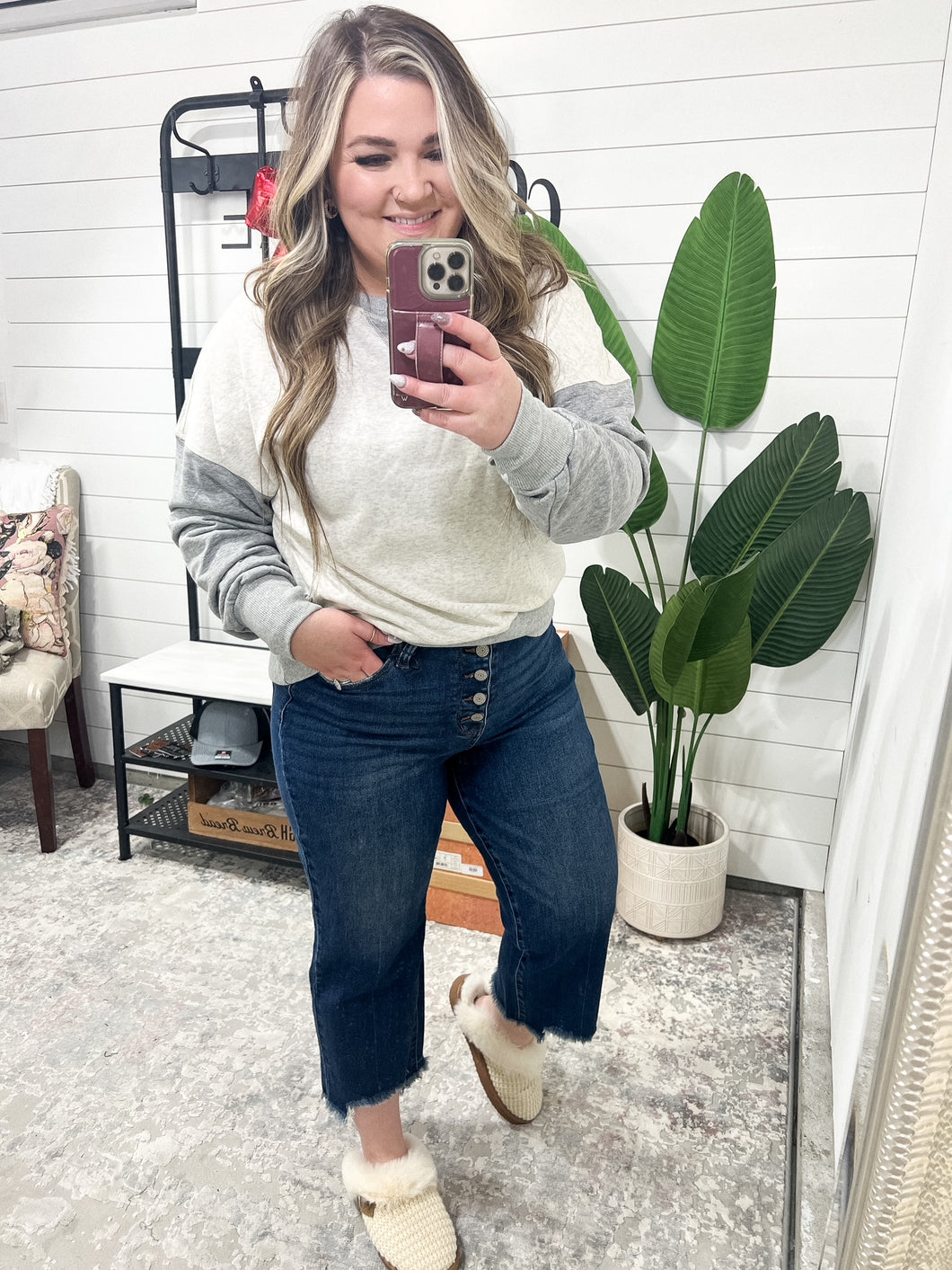 Janice High Rise Button Fly Wide Leg Crop Judy Blue Jeans