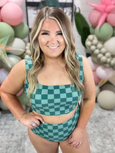 Load image into Gallery viewer, Bali Checkered High Waisted Swim Bottoms