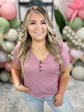 Load image into Gallery viewer, Born and Raised V-Neck Ribbed Top