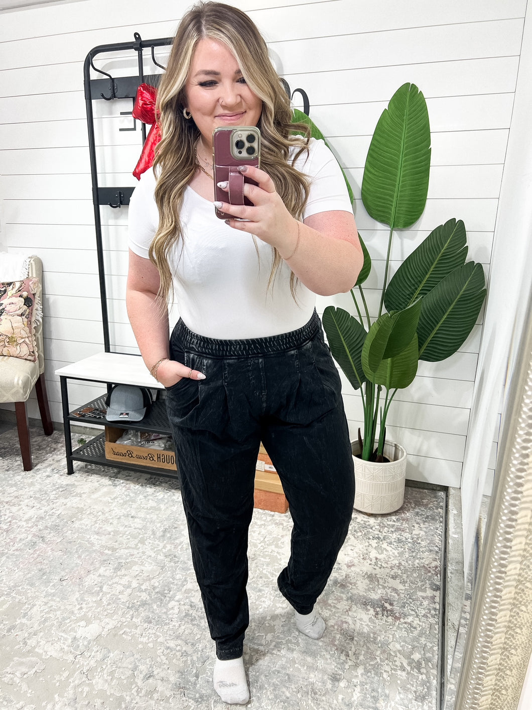 Limber Up Straight Leg Sweats in Black