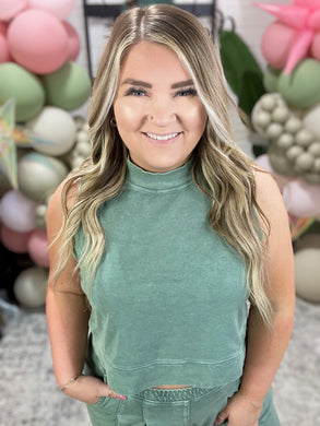 Chasing the Gains Tank Top in Olive