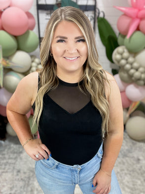 Miss You Much Mesh V-Neck Bodysuit