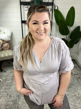 Load image into Gallery viewer, Textured Empire Waist Blouse In Dusty Lavender