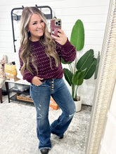 Load image into Gallery viewer, Marion Mid Rise Button Fly Flare with Destroy Fray Hem