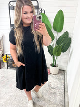 Load image into Gallery viewer, Short Sleeve Flared Dress with Pockets
