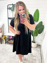 Load image into Gallery viewer, Short Sleeve Flared Dress with Pockets