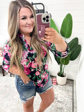 Load image into Gallery viewer, Navy Lavender Floral Gabby Top