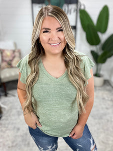 Take It In Flutter Sleeve Top