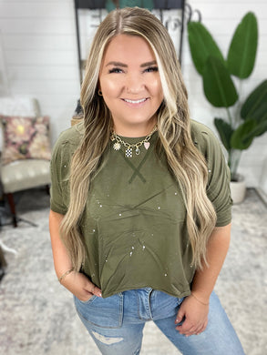 Less Than Stressed Asymmetrical Distressed Top