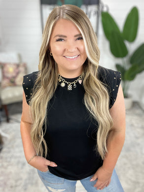 My Domain Studded Cap Sleeve Top