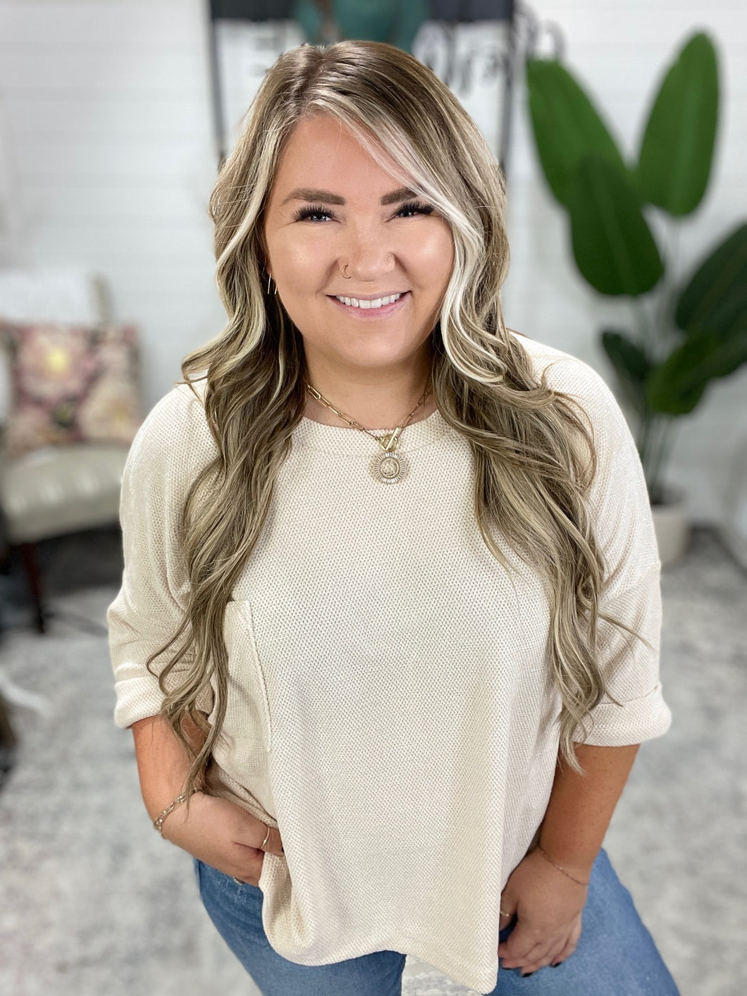 Ivory Thoughts Chenille Blouse